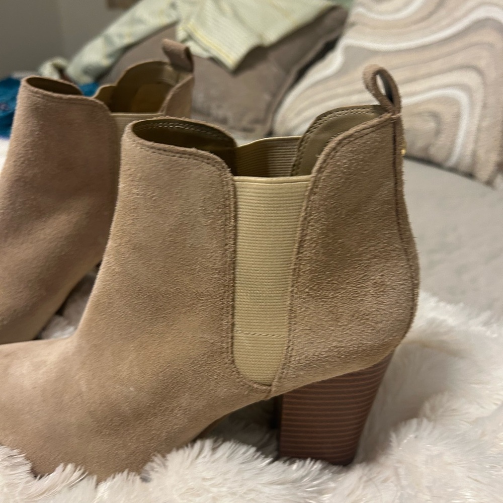 Michael Kors Beige Suede Ankle Booties